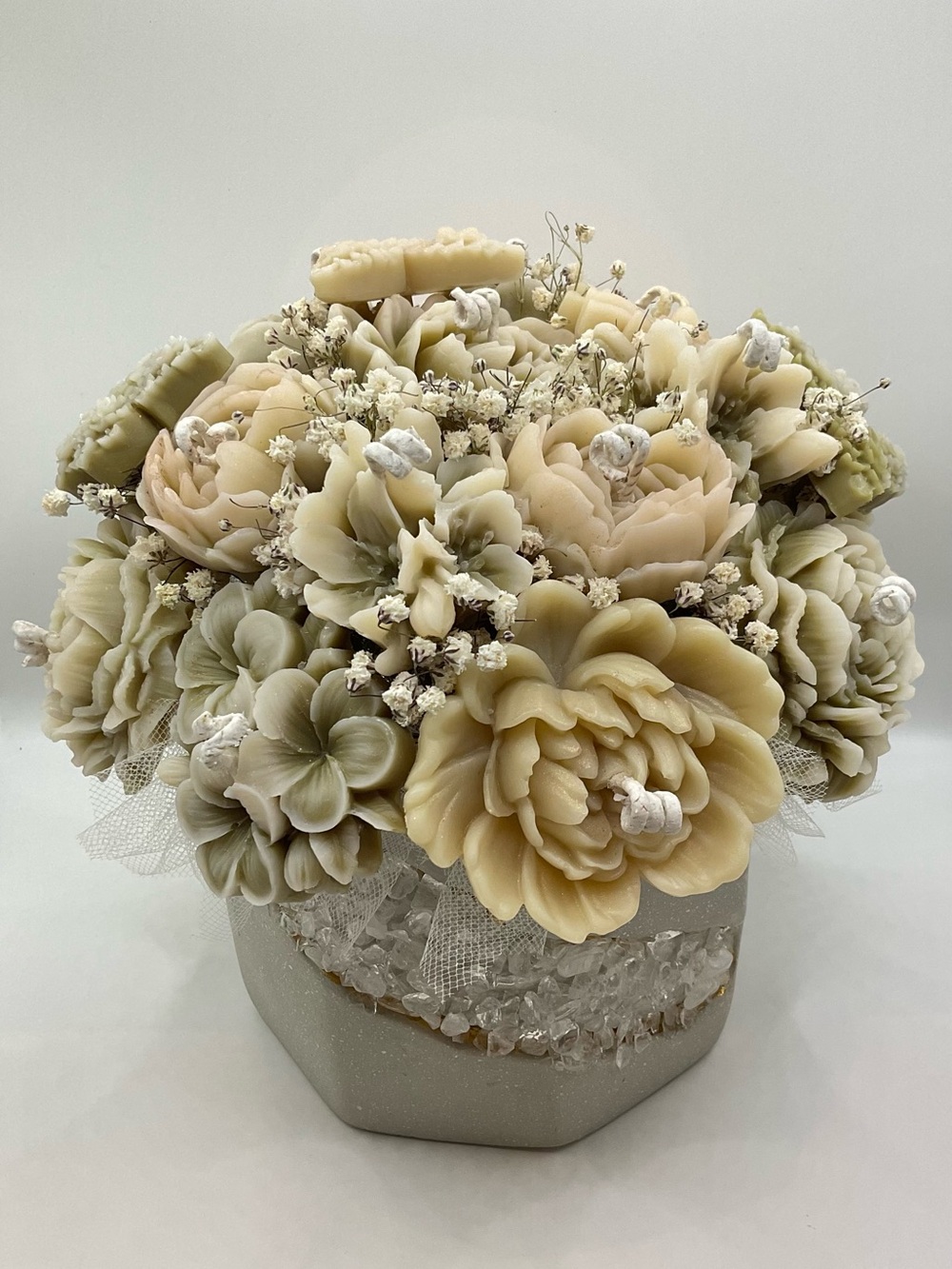 🕯️🍊🍈🌸100% Soy Wax  Floral Arrangement